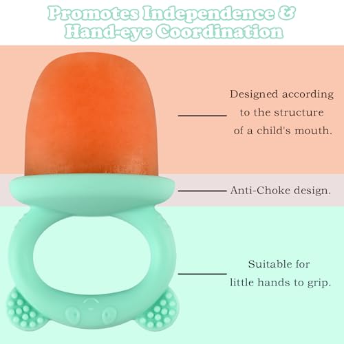 HUAKENER Mini Popsicle Molds, Silicone Popsicle Mold for Toddlers - color: Green