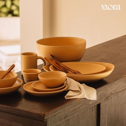 Mora Micro Ramekins Set of 4, 6oz Ceramic Pottery Baking Dishes - Microwave, Oven and Dishwasher Safe - Merrigold - color: Merrigold, size: Micro