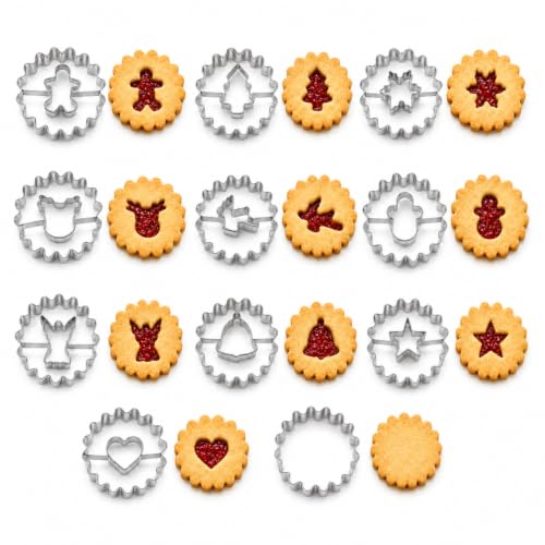 11 Pcs Mini Christmas Cookie Cutters Set,Linzer Cookie Cutters