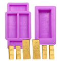 Gold Bar Silicone Fondant Molds Cake Decoration Chocolate Molds for Crafts Birthday Party Candy Cookies Gum Epoxy Resin Polymer Clay Set of 2