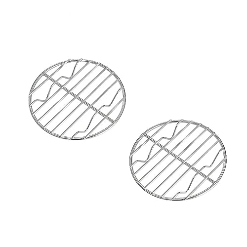 CAMPINGMOON 2pcs Round round cooling rack 304 Stainless Steel Cooking Grid Grill (φ4.9 inches, W13-2P) - color: φ4.9 inches, W13-2P