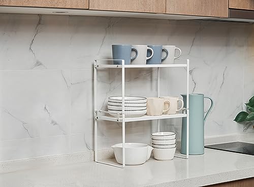 Shantton Cabinet Shelf Organizer, Pantry Shelf Rack, White 16.1x10.6x9.5 - color: White, size: L16.1'' W10.6'' H9.5''