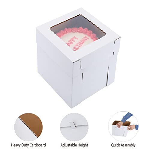 Tall Cake Boxes for Tier Cakes,8X8X10 Inch 4Pack
