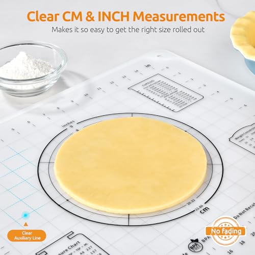 U-Taste Silicone Pastry Mat, Dough Rolling Baking Sheet, 16x20"/Transparent - color: Transparent, size: 15.8"L x 19.7"W