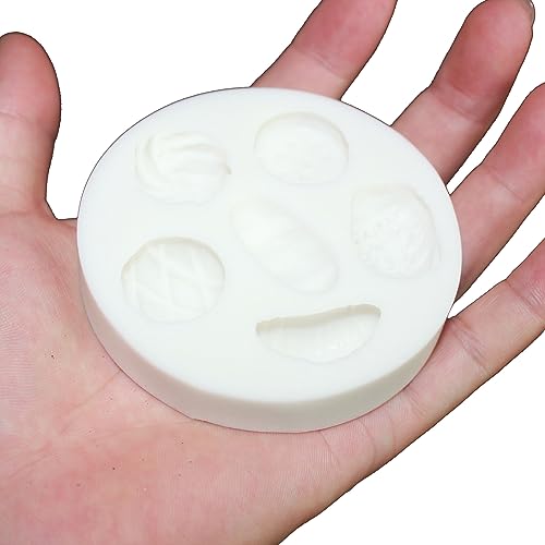 Lovely Small Items Silicone Fondant Molds Set For Cake Topper, Gumpaste, Candy & Chocolate, Polymer Clay and More (Round Food Items) - color: Round Food Items