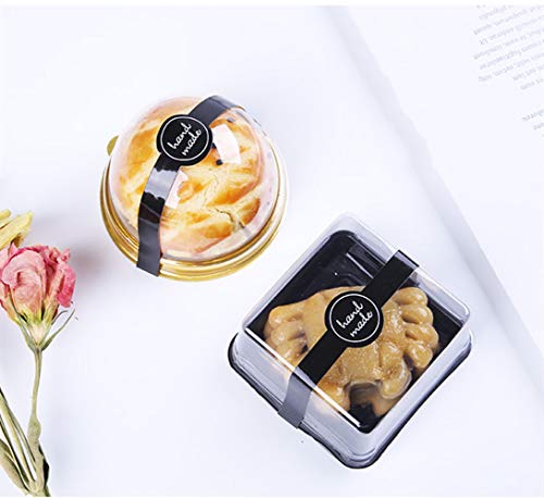 240 Pcs Mooncake Boxes Decorating Labels Clear Cookie Macaron Cake Containers Stickers for Chinese Mid-Autumn Day, 100 Sets (Label B)