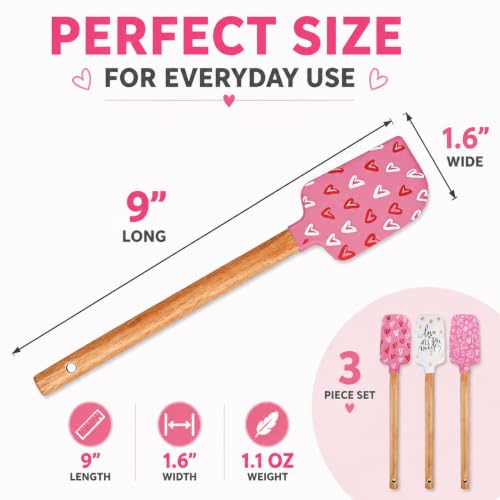 Silicone Spatula Set – 3-Piece, Wooden Handle, Heat Resistant 600°F
