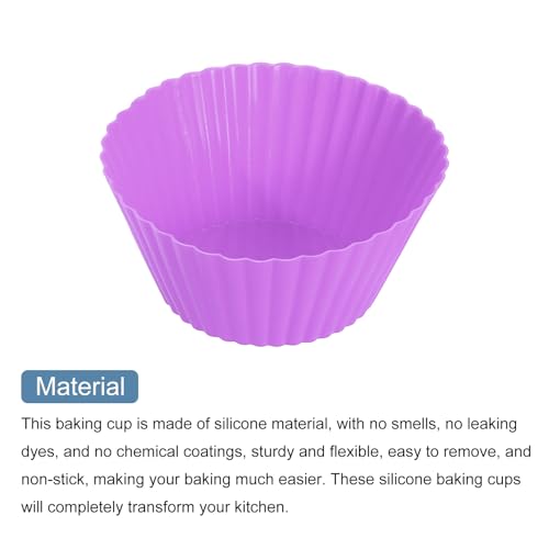 uxcell 36Pcs Silicone Cupcake Liners Non-Stick Baking Cup Purple - color: Purple, size: 3.5cm/1.4inch