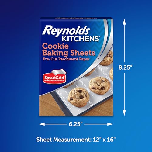 Reynolds Kitchens Parchment Baking Sheets, 25 Sheets (Pack of 4), 100 Total - size: 25 Count (Pack of 4), style: Baking Sheets