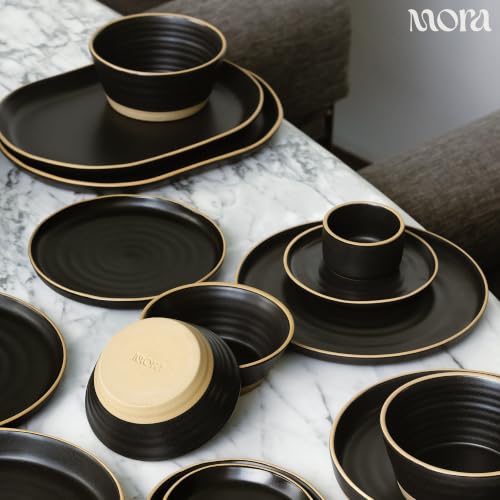 Mora Mini Ramekins Set of 4, 8oz Ceramic Pottery Baking Dishes - Microwave, Oven and Dishwasher Safe - Night - color: Night, size: Mini