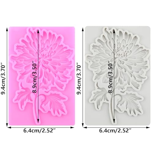 Chrysanthemum Flower Fondant Silicone Mold Set Of 2 - color: Style K
