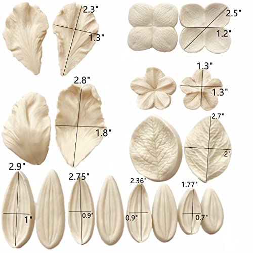 6set Gum Paste Flower Silicone Mold Sugar Flower Embossing Molds