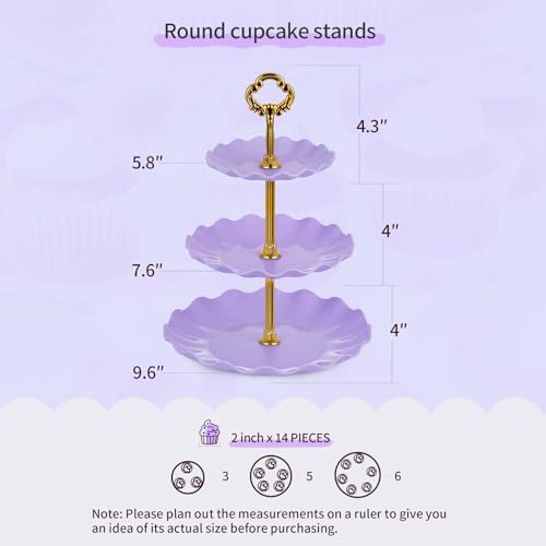 Pack of 11 NWK Cake Stand Set of Cupcake Stand, Tray & Table Cloth (Purple) - color: Purple
