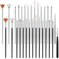 30 Pcs Cake Decorating Brushes Food Safe Paint Brushes Multiple Function Fondant Brush Cookie Brush DIY Tool Set Icing Pastry Brushs for Painting Baking (Black, White)