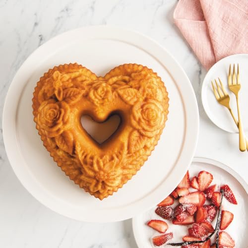 Nordic Ware Wildflower Heart Bundt, 6 Cup, Toffee - style: Heart Bundt