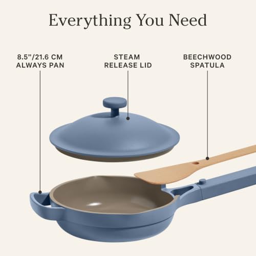 Our Place Mini Always Pan, 8.5" Ceramic Nonstick Pan - color: Blue Salt, size: 8.5"