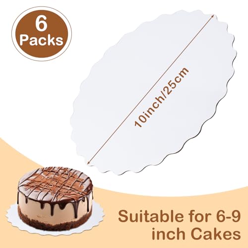 6Pcs Wave Cake Boards,White Cake Boards 10 inch Round,Oil-Proof Cake Base - color: White-wave-6pcs