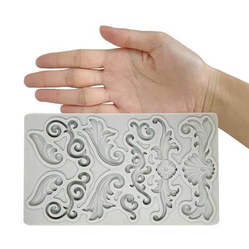 Redesign Home Decor Moulds,Style A,Baroque Curlicues Scroll Lace,Sculpted Decoration,Fondant,Sugar Craft,Cake Decorating, Epoxy Resin Silicone,Baking DIY,Craft,Soap,Polymer Clay,Molds