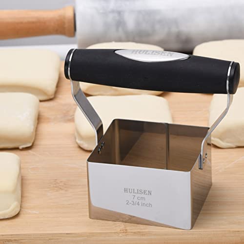 HULISEN 2.75 inch Square Biscuit Cutter, Cookie Cutter with Handle - size: 2.75" Square Cutter
