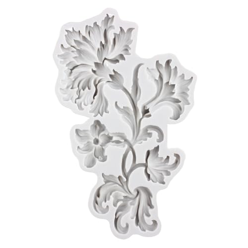 Lingzhi Baroque Fondant Mold Curlicues Relief Scroll Lace Silicone Molds - color: Style B