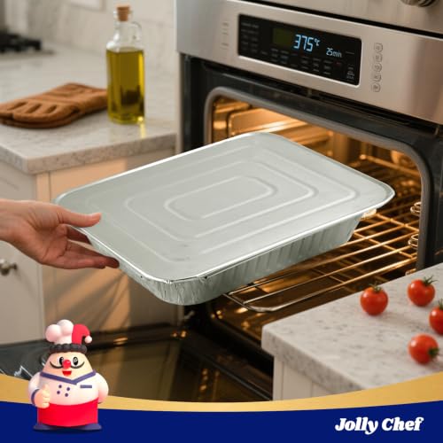 9x13 Aluminum Foil Pans with Lids (25 Pack) Disposable Tin Foil Pans - size: 25 Pack with Lids
