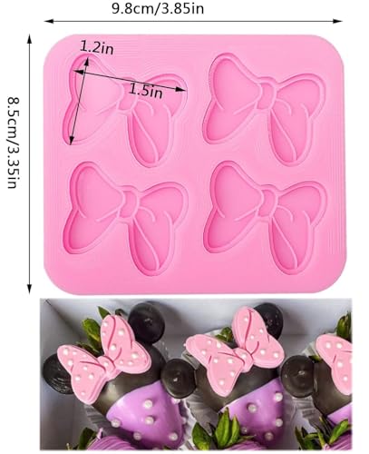Bow Silicone Mold,2 Pack Bows Chocolate Fondant Molds Sugar Candy Cake Pop Bow Cartoon Butterfly Tie Craft Molds DIY Birthday Party Cake Decorating - color: Bow Mold