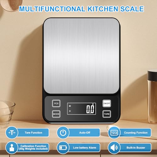 Diyife Large 22lb Kitchen Scale with 0.1g High Precision, IPX67 Waterproof