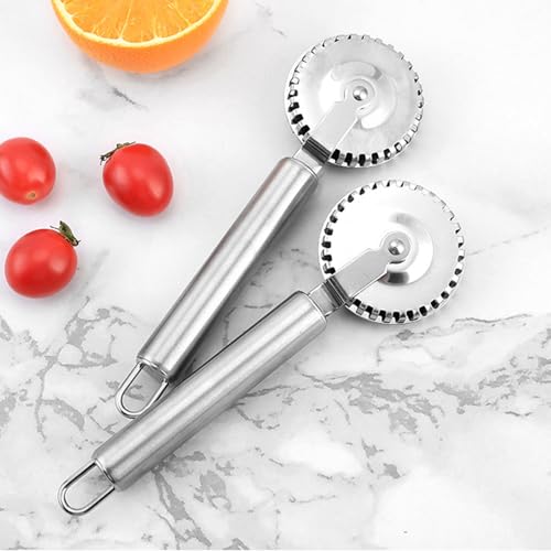 Stainless Steel Pastries Crimper Ravioli Cutter with Ergonomic Handle for Dough and Pastries Cutting Sealing Home Baking