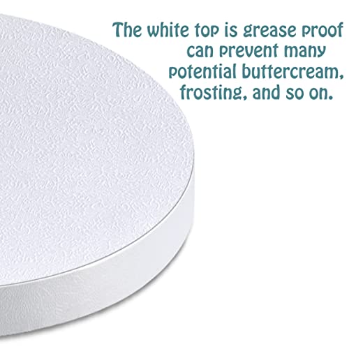 White Cake Drums Round 14 Inch Cake Boards with 1/2-Inch Thick Smooth Edges for Multi Tiered Birthday Wedding Party Cakes Drum Board - size: 14 Inch (4 PCS)