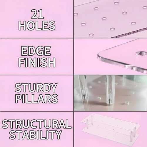 Cake Pop Stand for Drying, 21 Hole Acrylic Lollipop Holder Stand