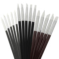 15 Pcs Silicone Paint Brushes Set, Black Barrel-White Tip