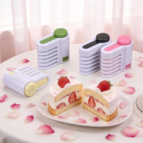 uxcell 2Pcs Cake Leveler Slicer DIY Cake Slicer 5 Layers Light Pink - color: Light Pink
