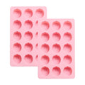 2-Pack Strawberry Shape Candy & Chocolate Silicone Molds, Non-stick, Pink - size: Strawberry
