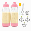 2 Pack Pancake Batter Dispenser Bottle Kit(2 Pack-Pink) - color: 2 Pack-Pink
