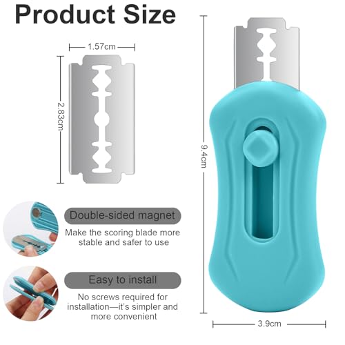 Herda Bread Lame Dough Scoring Tool, Retractable Magnetic Design - color: Dark Blue