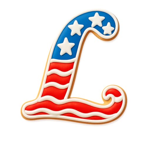 Mighty Gadget Fancy Cursive Letter A to Z Cookie Cutter - 4" Tall Alphabet Baking Mold (Random Color) (L) - color: L