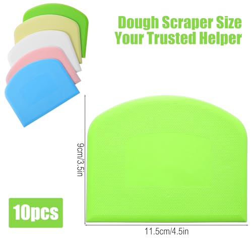 10 Pcs Bread Scraper, PE Plastic Bowl Scrapers for Bread Dough