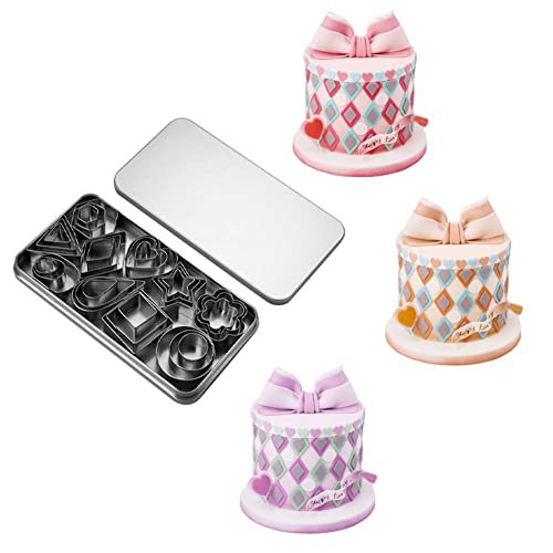 KALAIEN 30Pcs Mini Geometric Stainless Steel Cookie Cutter Set