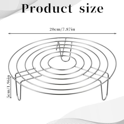 Round Steamer Rack and Cooling Rack, 7.8 Inch Heavy Duty Stainless Steel