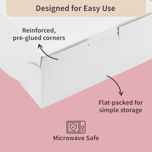 FC Meyer Bakery Boxes - Reversible 8” Classic Cake Box, Secure Your Bakery Box With Special Side Panel Clips & A Front Tuck Lock, No Taping Or Twine Needed, Made In USA, Size 8 x 8 x 5 (Pack of 50) - color: 8" Classic Cake (Pack of 50), size: Pack of 50