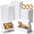 COTOPHER 50pcs Cookie Boxes with Window, 8x6x2.5in Auto-Popup Bakery Box - color: White, size: 8x6x2.5inch