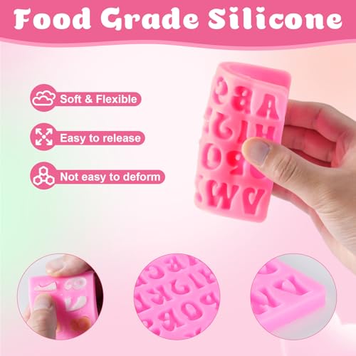 3 PCS Letter Molds for Chocolate, Silicone Alphabet Mold and Numbers Molds - size: 3pcs-Letter