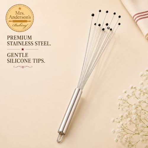 Mrs. Anderson's Baking Nonstick Ball Whisk, Stainless Steel With Silicone Tips, Flexible Wire Design For Whisking Eggs, Sauces, Dressings, And Desserts - style: Silicone Tip Ball Whisk