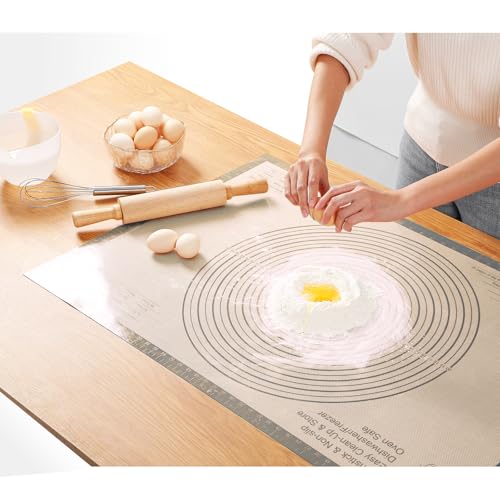 Silicone Pastry Mat Large Baking Mat 36X24 inch Dough Mat with Measurements - color: Gray, size: 36"L x 24"W