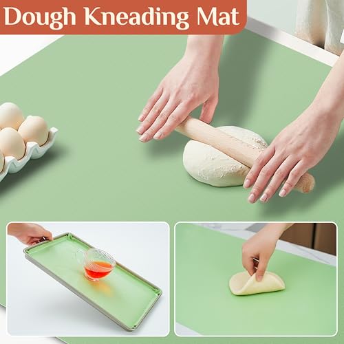 GTJ Silicone Baking Mat Roll, Reusable Baking Sheet Liners, 24 in x 6 ft - color: Matcha Green, size: 72"L x 24"W