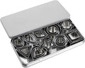 Mini Cookie Cutter Set, 30 Tiny Stainless Steel Cookie Stamps of Rectangle Square Heart Star Triangle Round Tiny Circle for Out Pastry Dough, Pie Crust & Fruit, Fondant