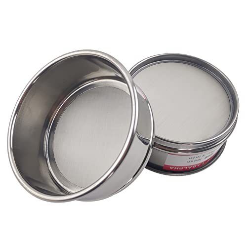 LABALPHA 1600 Mesh Lab Sieves, Test Sieve #1600 Mesh, 4'' Diameter, 304 Stainless Steel Wire Cloth (0.01mm) - size: 1600 mesh (0.01mm)