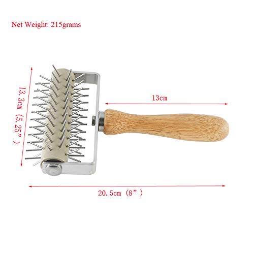 Homemade Stainless Steel Pizza Cake Pie Bread Pastry Baking Tool Dough Docker Needle Roller Wheel - color: Yellow-1