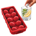 HIC Kitchen Cannonball Silicone Ice Cube Tray, Non-Stick, Large Spheres - size: 10 Large Ice Balls