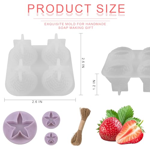 DIY Silicone Strawberry Shaped Grape Soap Molds - color: White